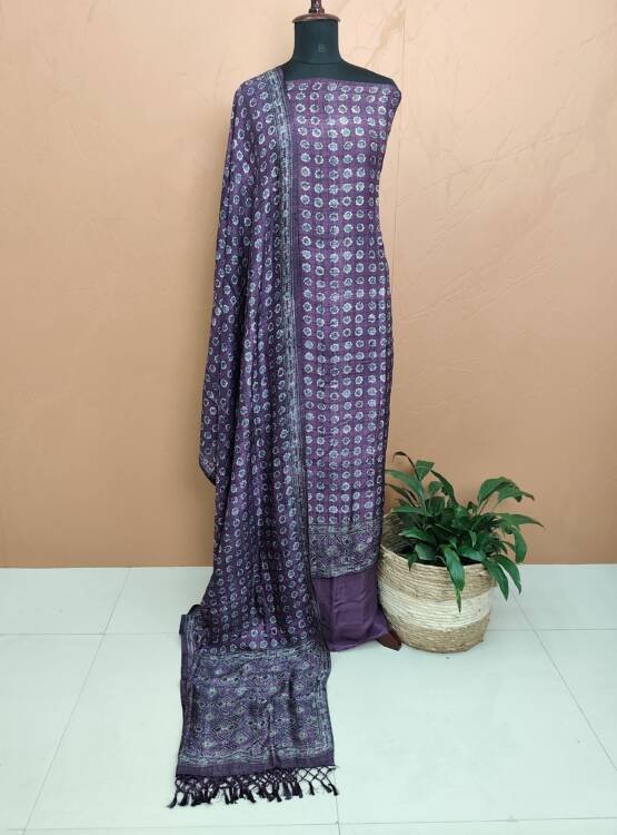 SEMI JUTE SILK PRINTED SUITS