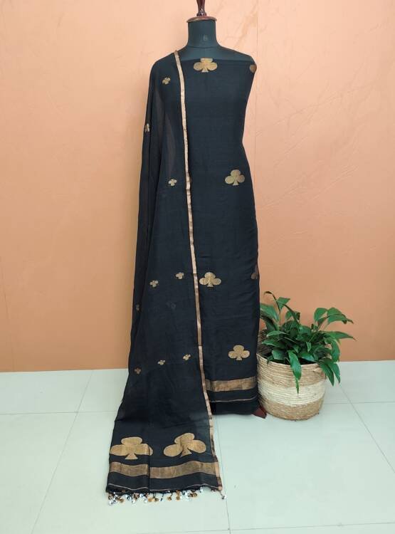 LINEN JAMDHANI WEAVING SALWAR SUITS