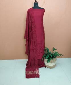 CHANDERI SILK APPLIQUE WORKED SUITS