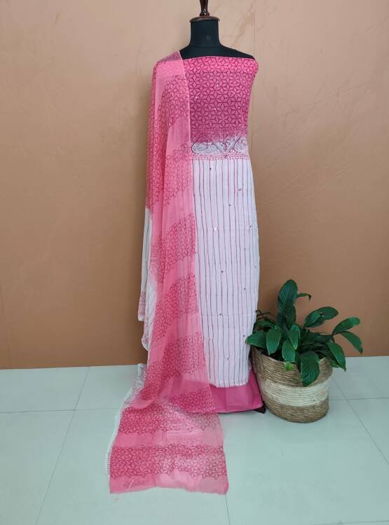 GEORGETTE BLOCK PRINTED SUITS