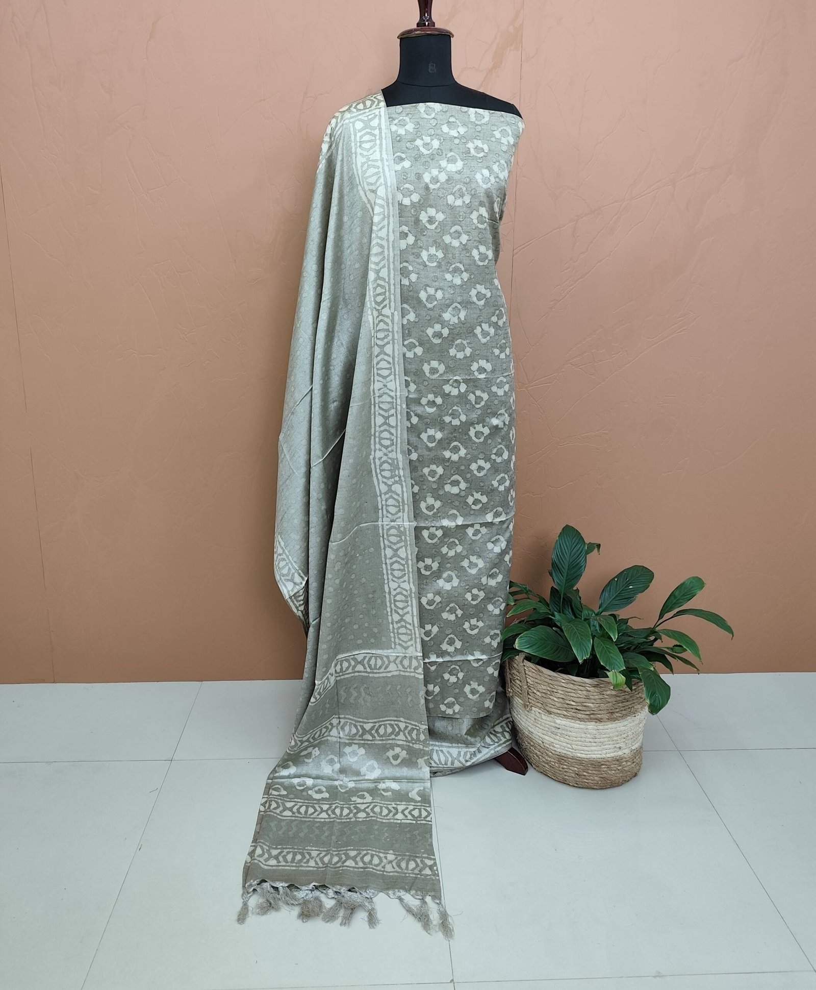SEMI KHADI BATIK PRINTED SUITS