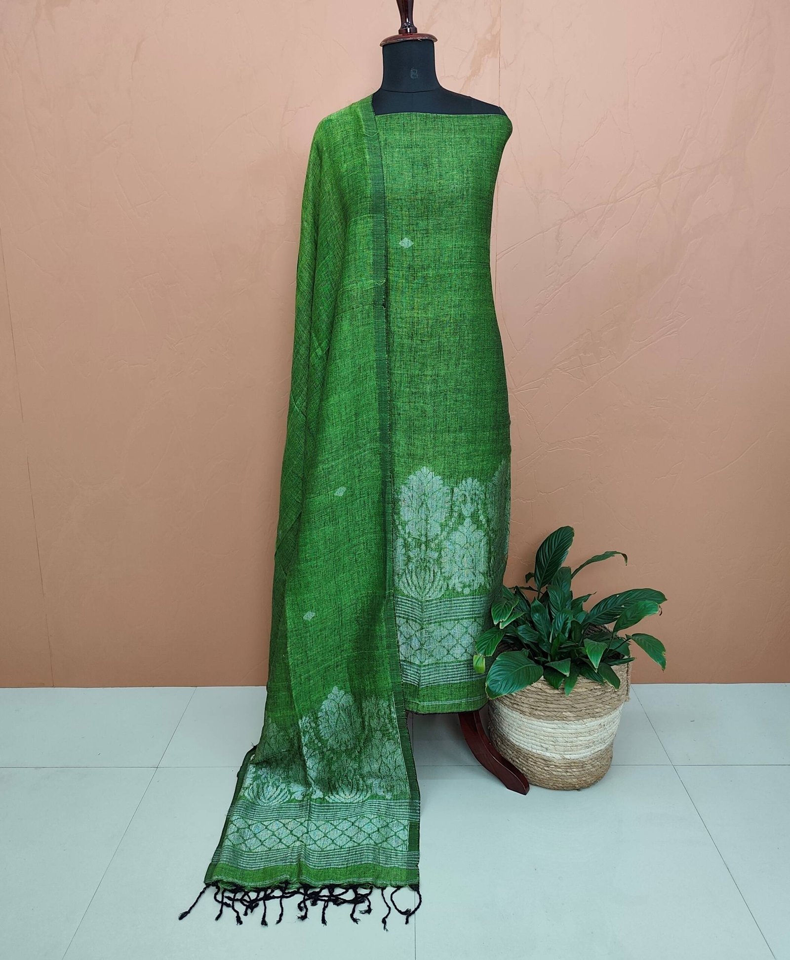 PURE LINEN JAMDHANI SUITS-43780