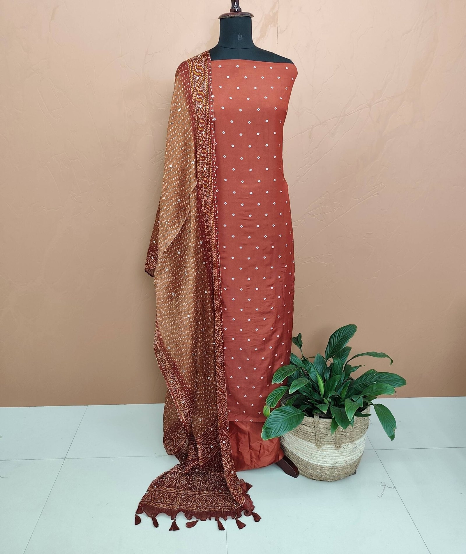 SEMI CHANDERI SILK SUITS-43808