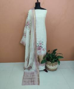 SEMI CHANDERI SILK SUITS-43811