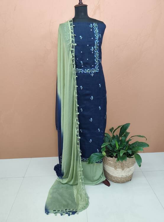 LINEN COTTON EMBROIDERED SALWAR SUITS