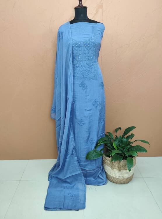 PURE MAL CHANDERI SILK SUITS-43805