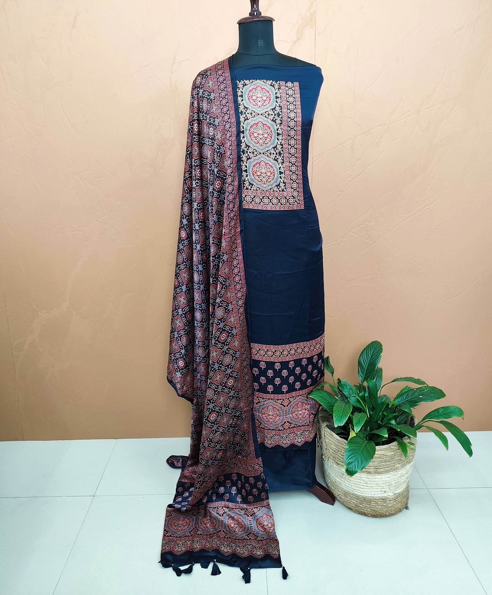 SEMI MODAL SILK PRINTED SUITS-43850