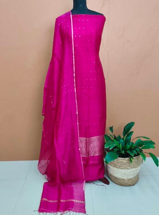 PURE TUSSER MATKA SILK SALWAR SUITS-43851