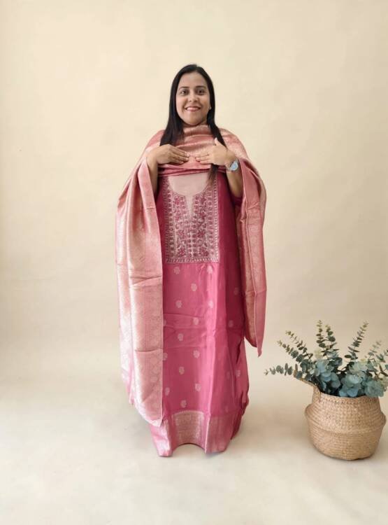 CHANDERI SILK BANARASI SUITS-43799