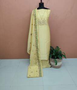 CHANDERI SILK EMBROIDERED SUITS-43736