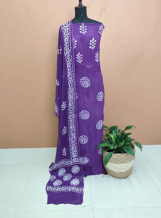 GEORGETTE BATIK PRINTED SUITS-43860