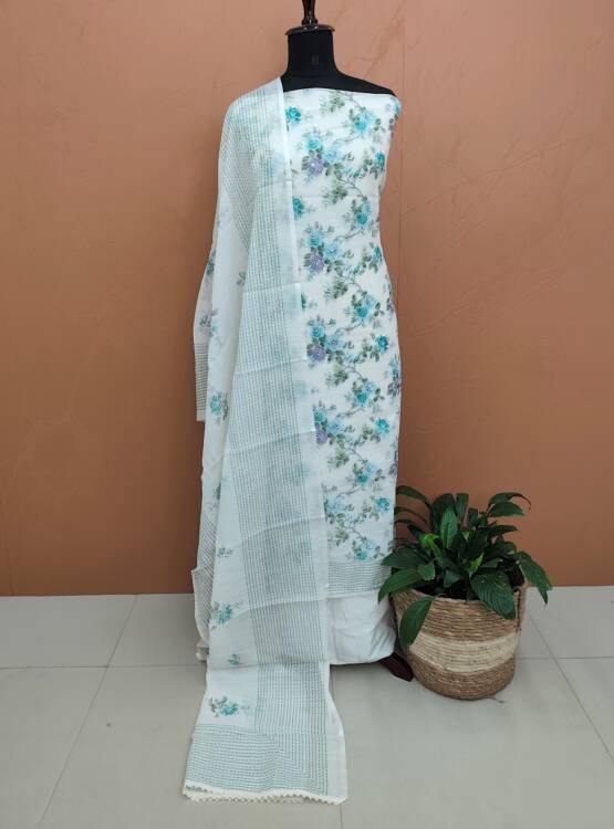 LINEN COTTON FLORAL PRINTED SUITS-43872