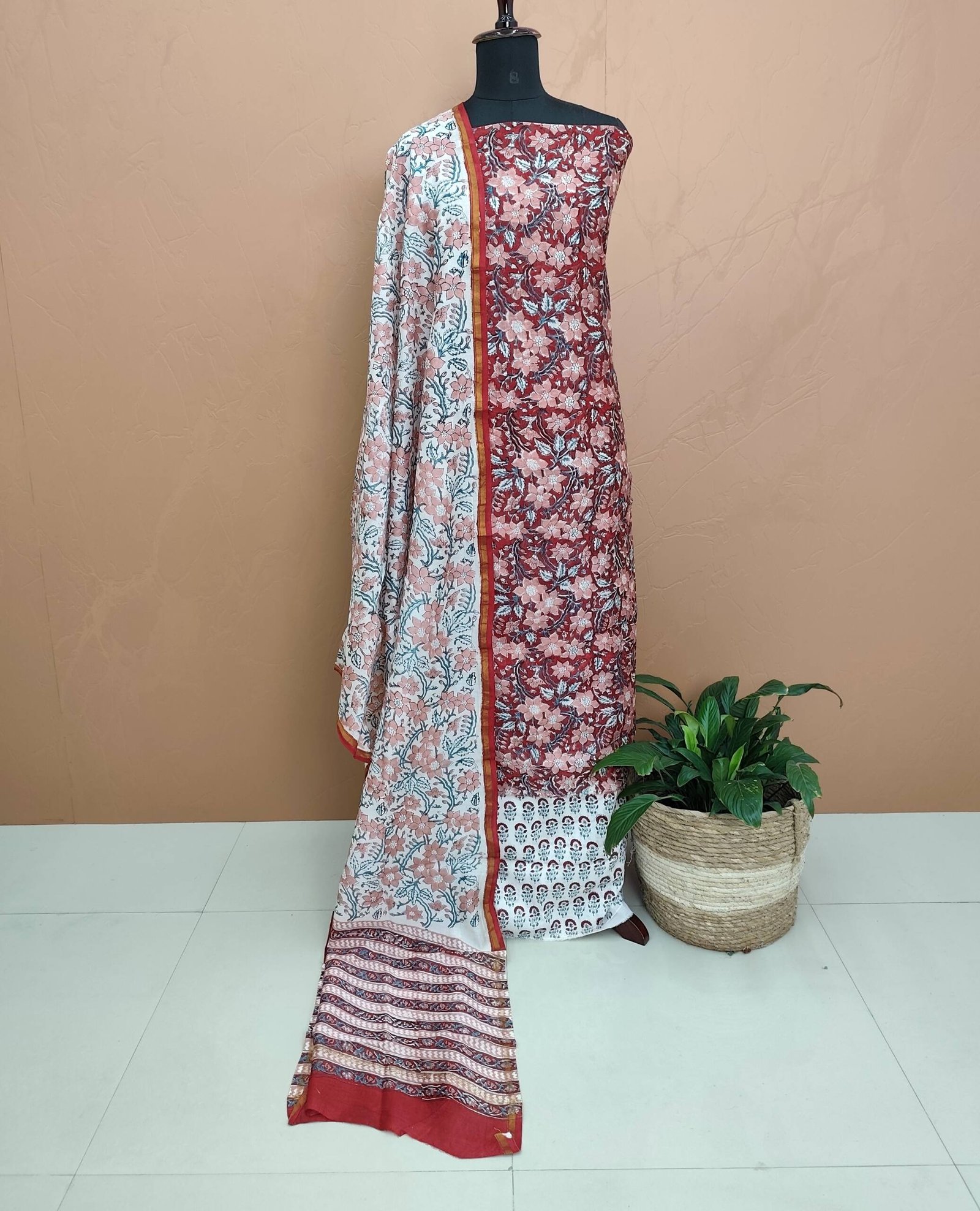 CHANDERI SILK PRINTED SUITS-43858