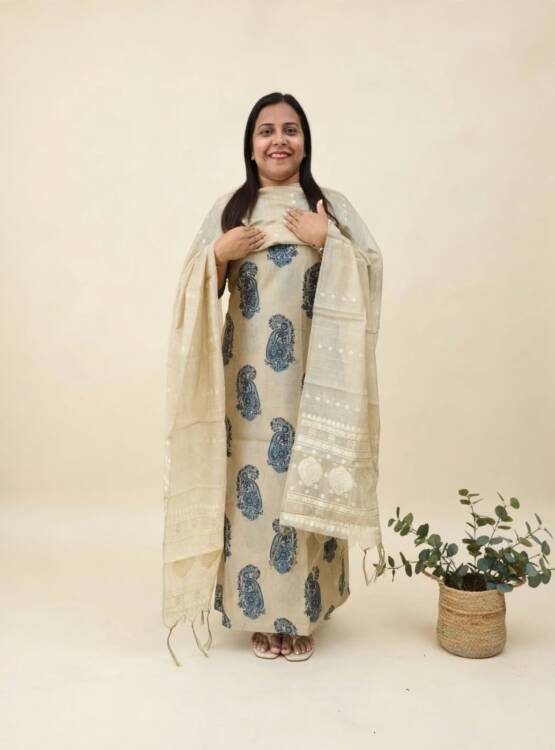 CHANDERI SILK PRINTED SUITS-43883