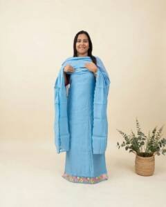 SEMI CHANDERI SILK SUITS-43875