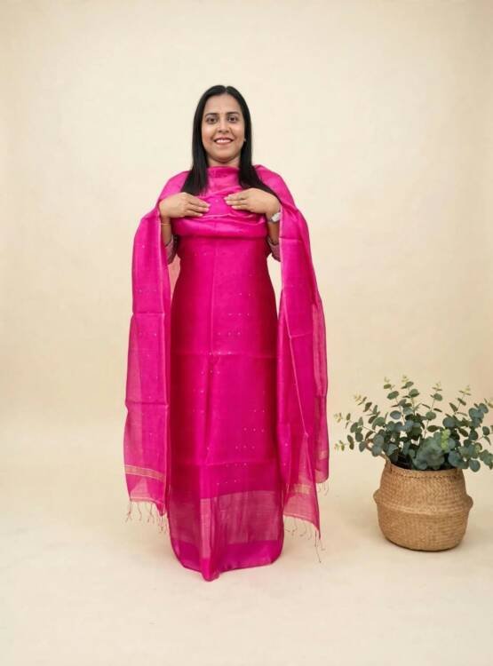 PURE TUSSER SILK SALWAR SUITS-43906
