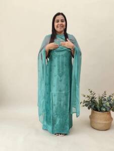 DOLA SILK EMBROIDERED SUITS-43904