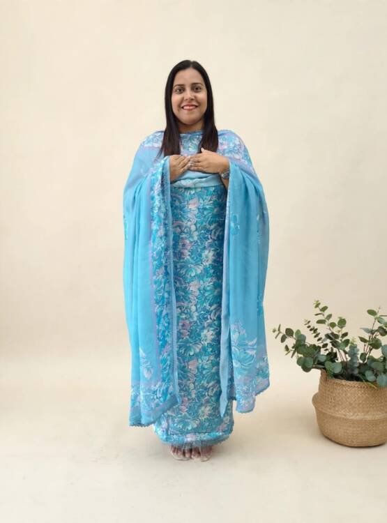 SILK ORGANZA FLORAL SUITS-43914