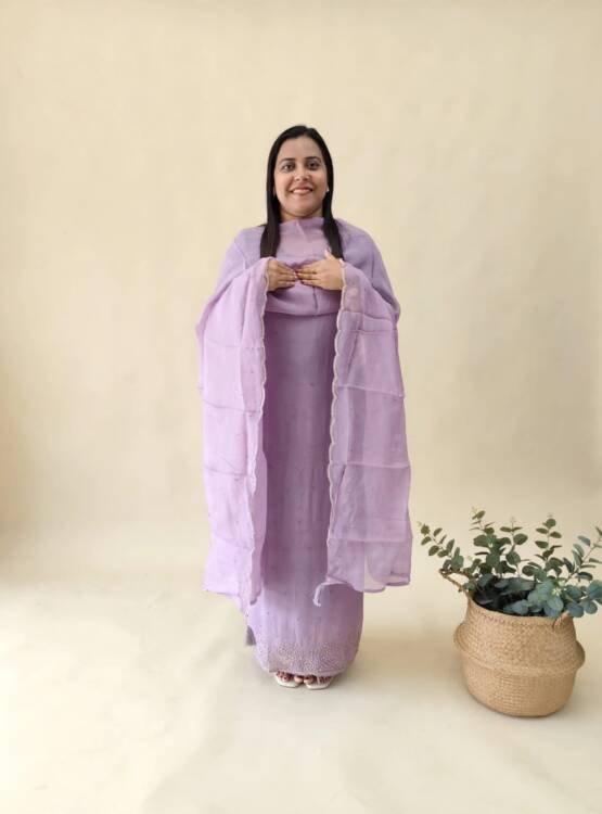 SILKY KOTA EMBROIDERED SUIT-43930