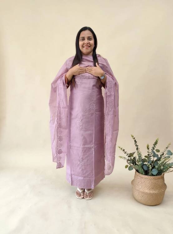 SILKY KOTA EMBROIDERED SUIT-43930